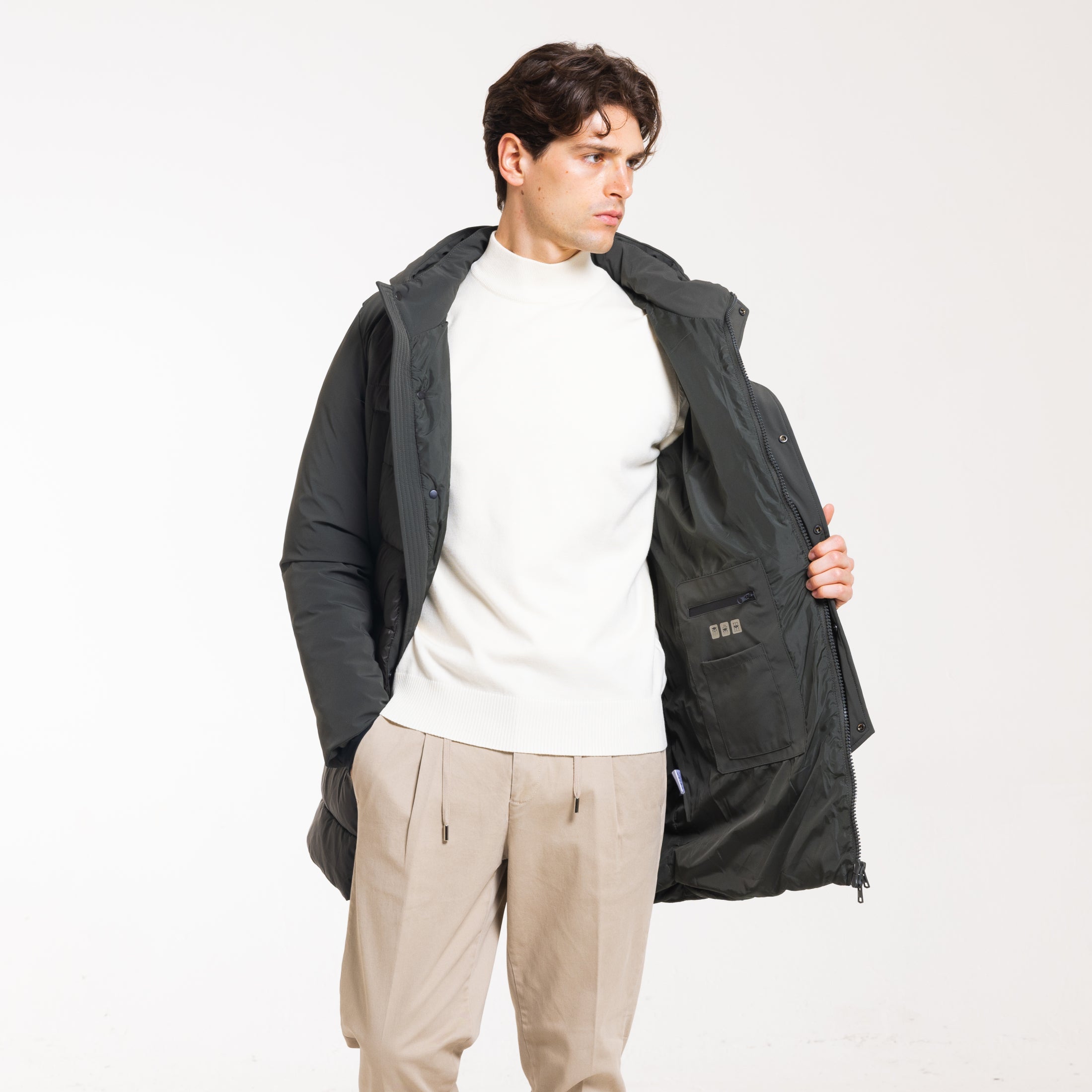 PARKA NEW ACCOPPIATO-11646|Colore:Verde
