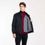 BOMBER EFFETTO CAMOSCIO-11650 |Colore:Nero