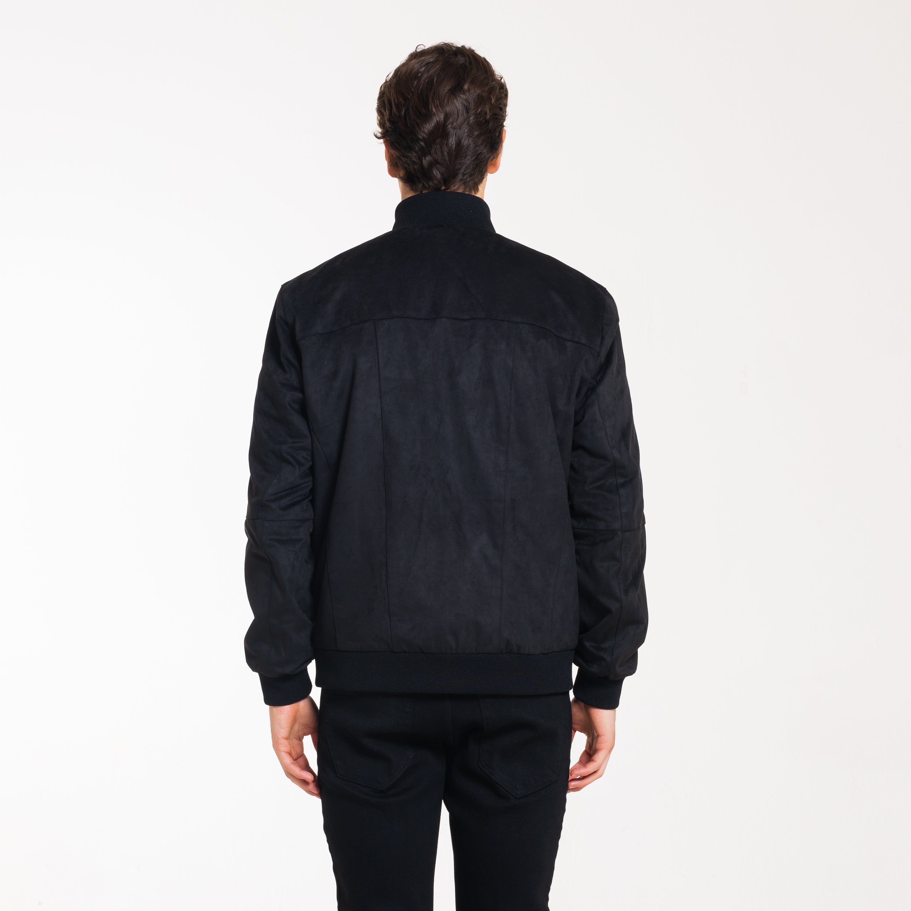 BOMBER EFFETTO CAMOSCIO-11650 |Colore:Nero