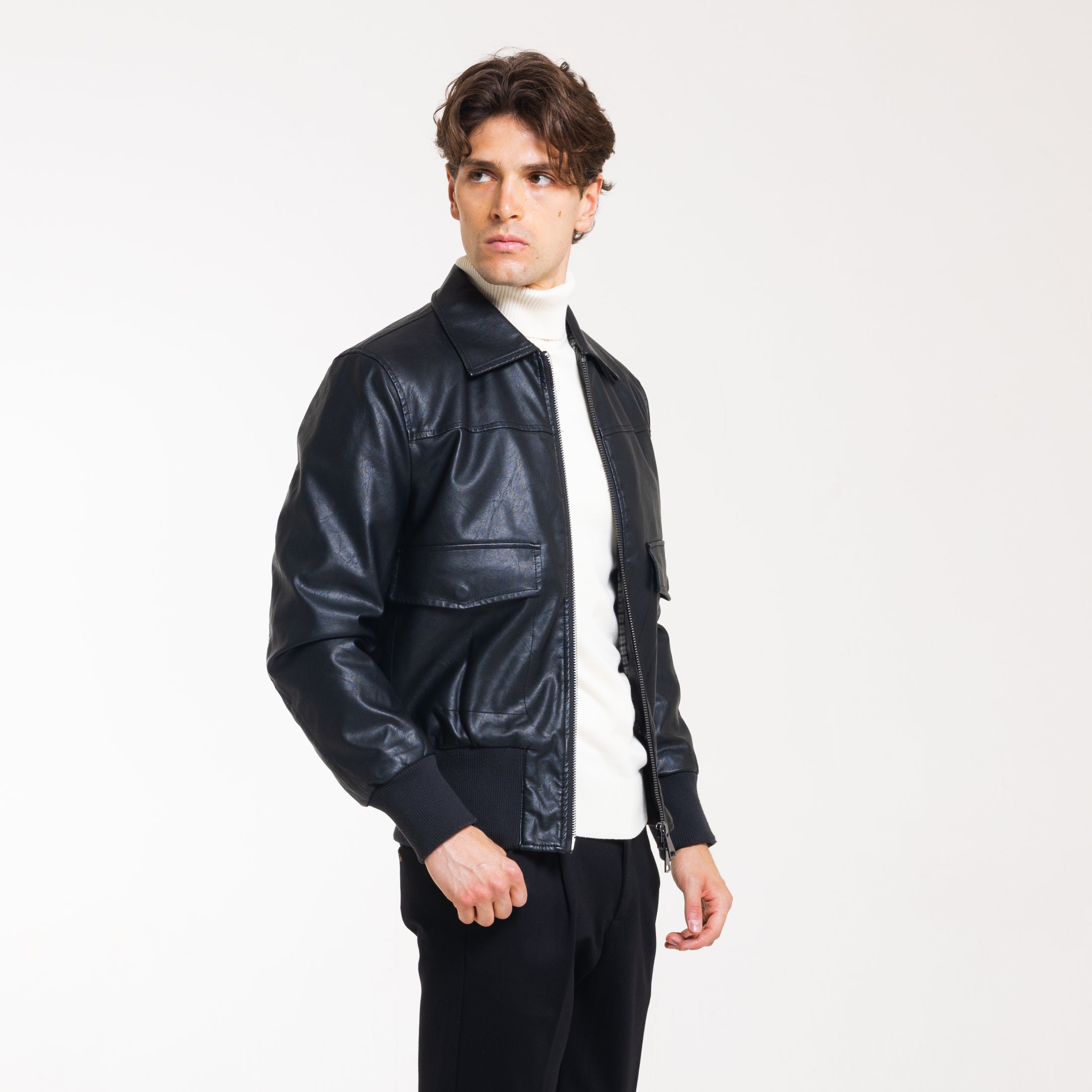 BOMBER ECOPELLE-11645|Colore:Nero