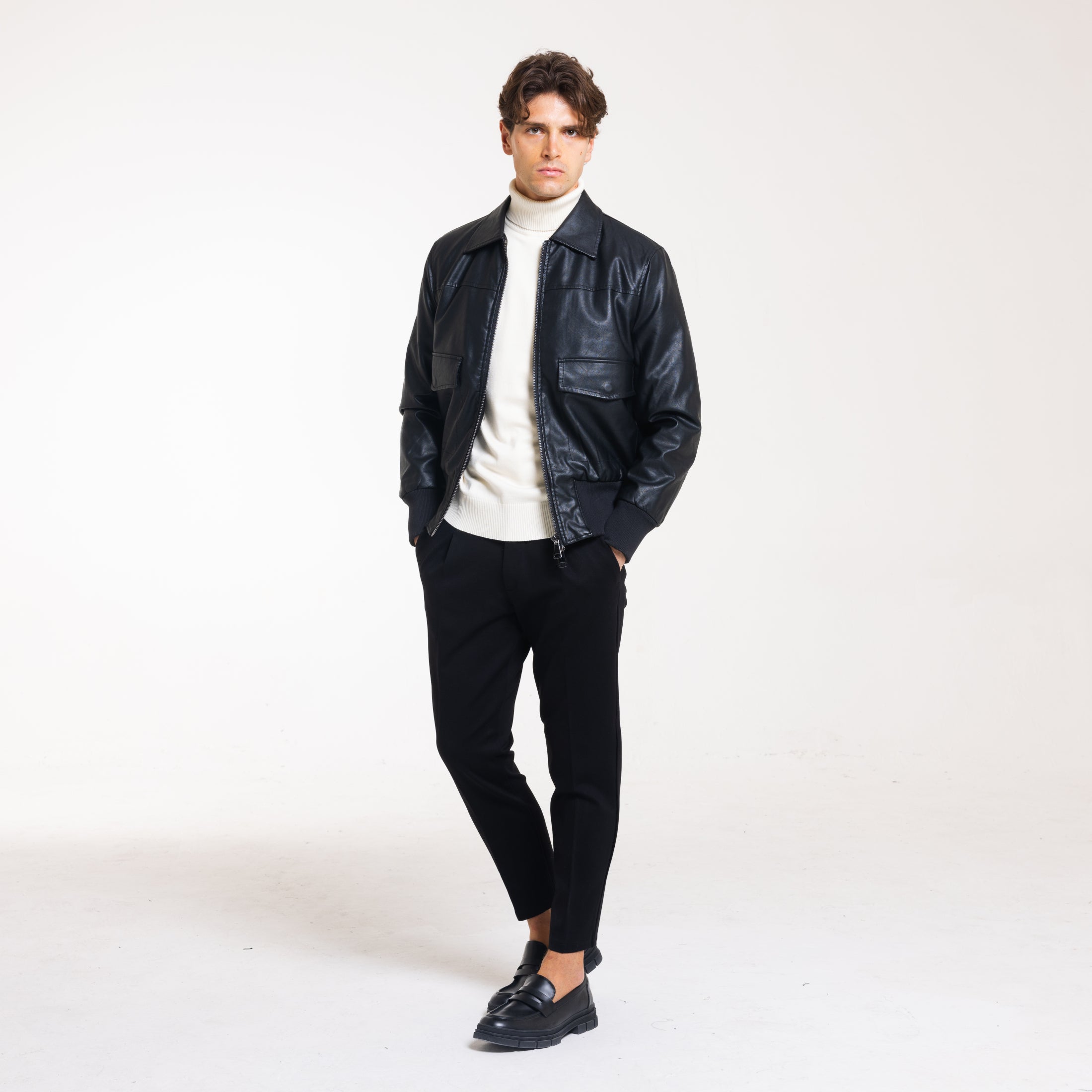BOMBER ECOPELLE-11645|Colore:Nero