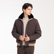 BOMBER ZIP IN PANNO-11655|Colore:Moro