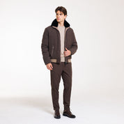 BOMBER ZIP IN PANNO-11655|Colore:Moro