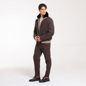 BOMBER ZIP IN PANNO-11655|Colore:Moro