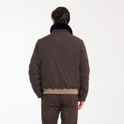 BOMBER ZIP IN PANNO-11655|Colore:Moro