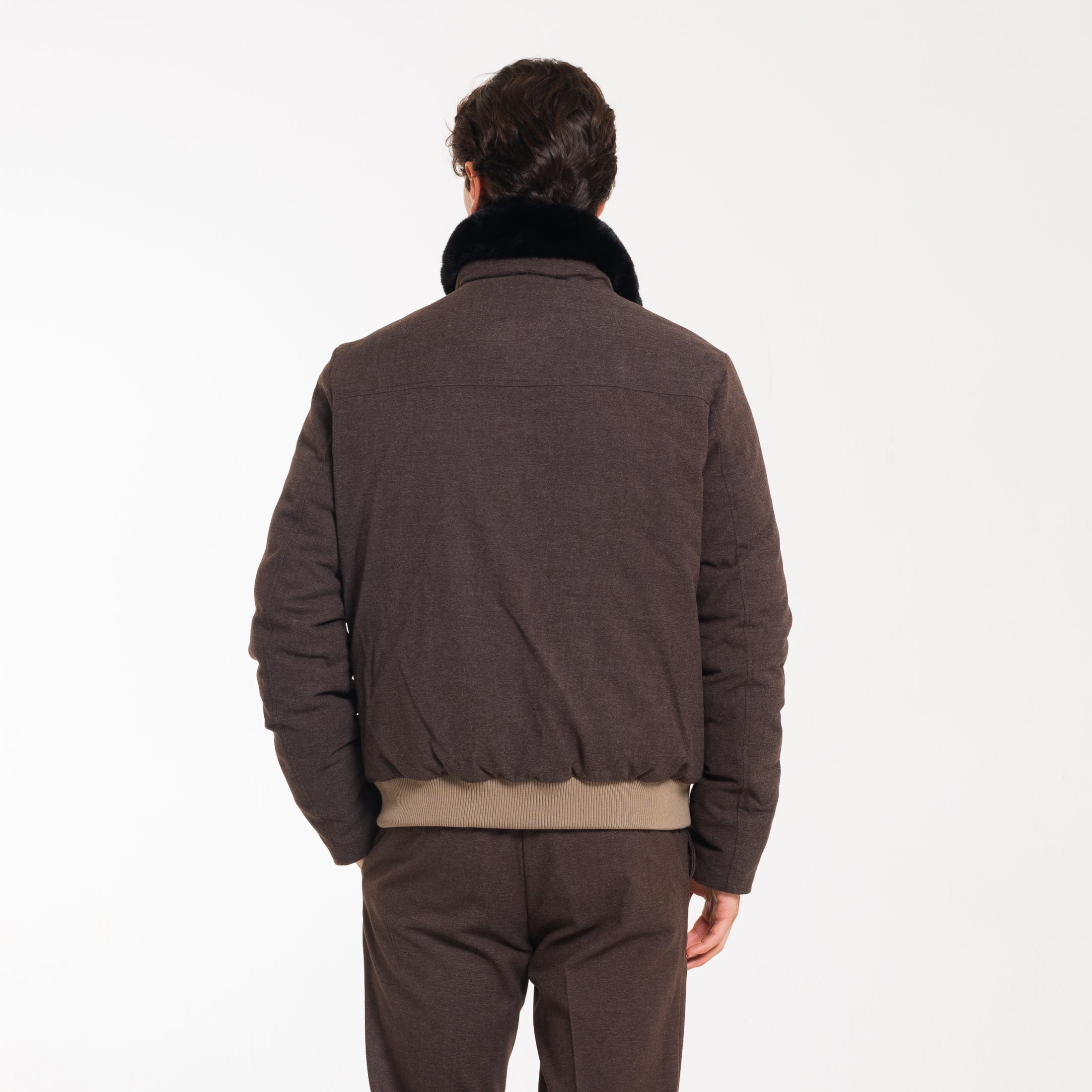 BOMBER ZIP IN PANNO-11655|Colore:Moro