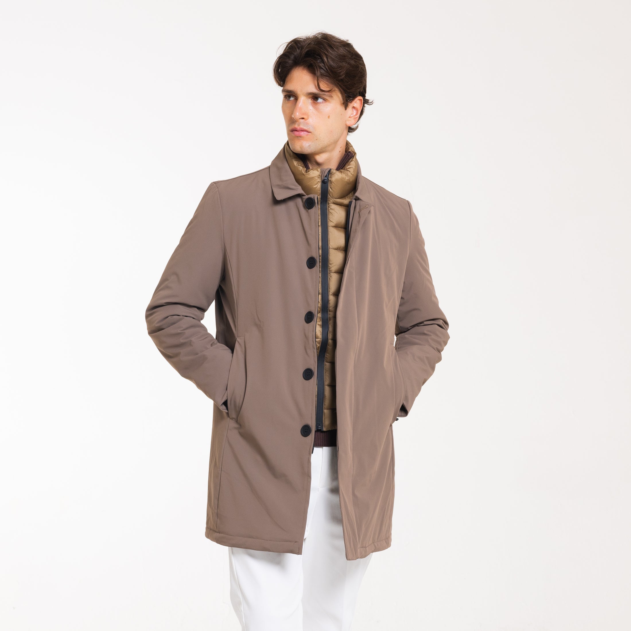 TRENCH TESSUTO TECNICO-11446|Colore:Beige