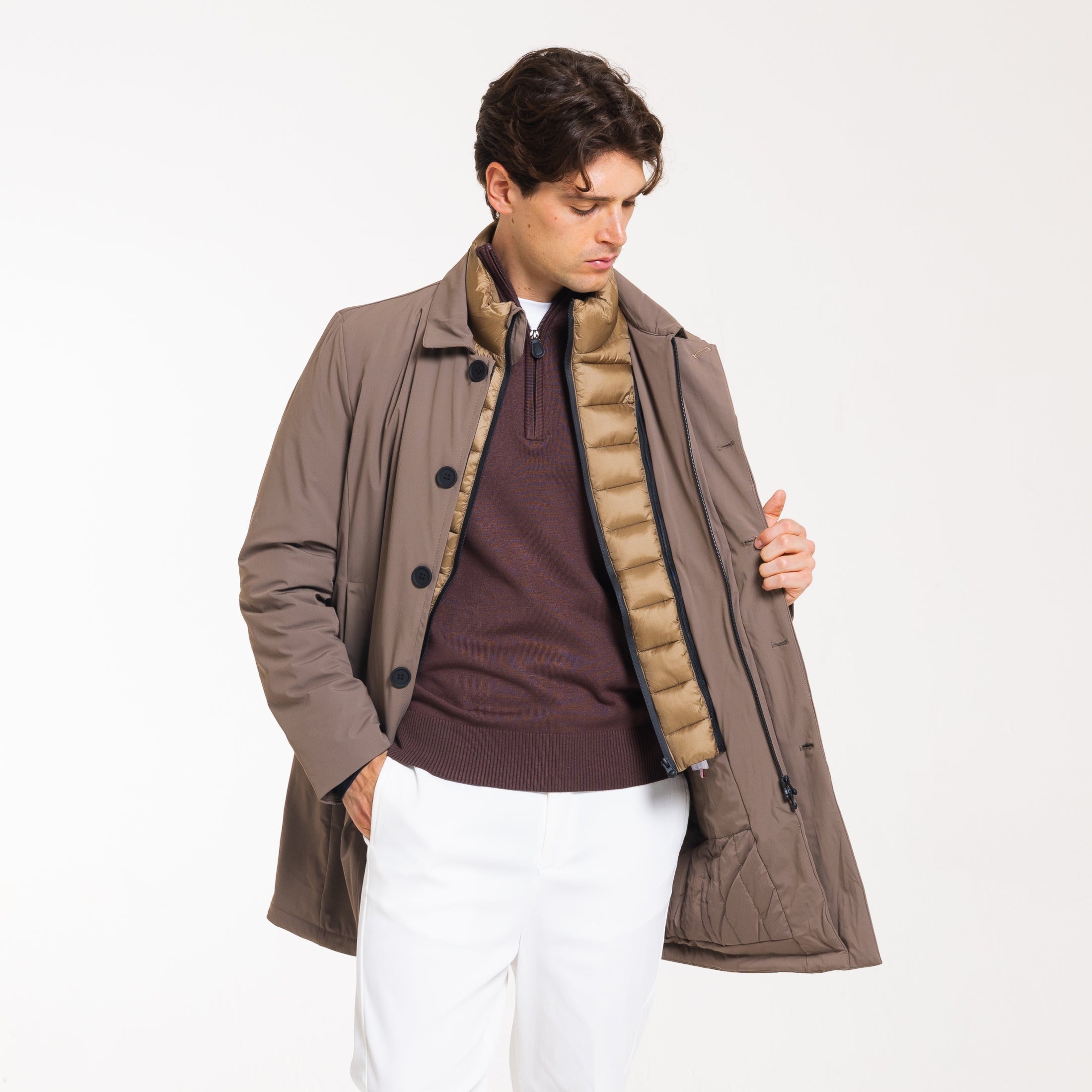 TRENCH TESSUTO TECNICO-11446|Colore:Beige
