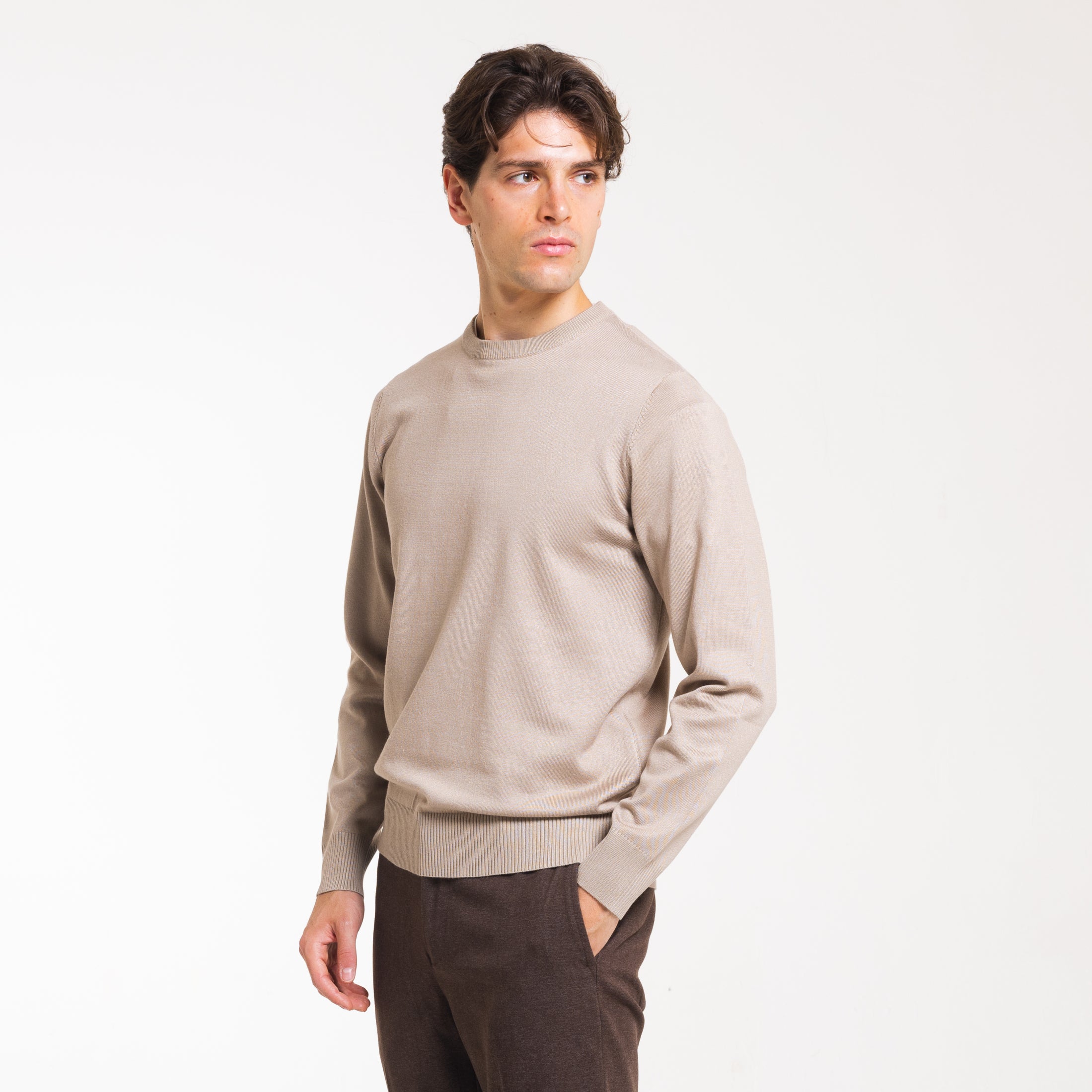 PULL. GIROCOLLO DOPPIO FILO-11618|Colore:Tortora