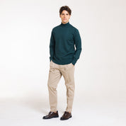 PULL. MEZZO COLLO DOPPIO FILO-11619|Colore:Verde