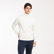 PULL. COLLO ALTO DOPPIO FILO-11620|Colore:Avorio