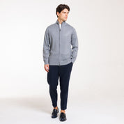 CARDIGAN FULL ZIP DOPPIO FILO-11622|Colore:Grigio
