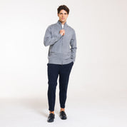 CARDIGAN FULL ZIP DOPPIO FILO-11622|Colore:Grigio