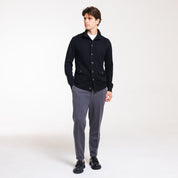 CARDIGAN MEZZO COLLO CON BOTTONI-11630|Colore:Nero