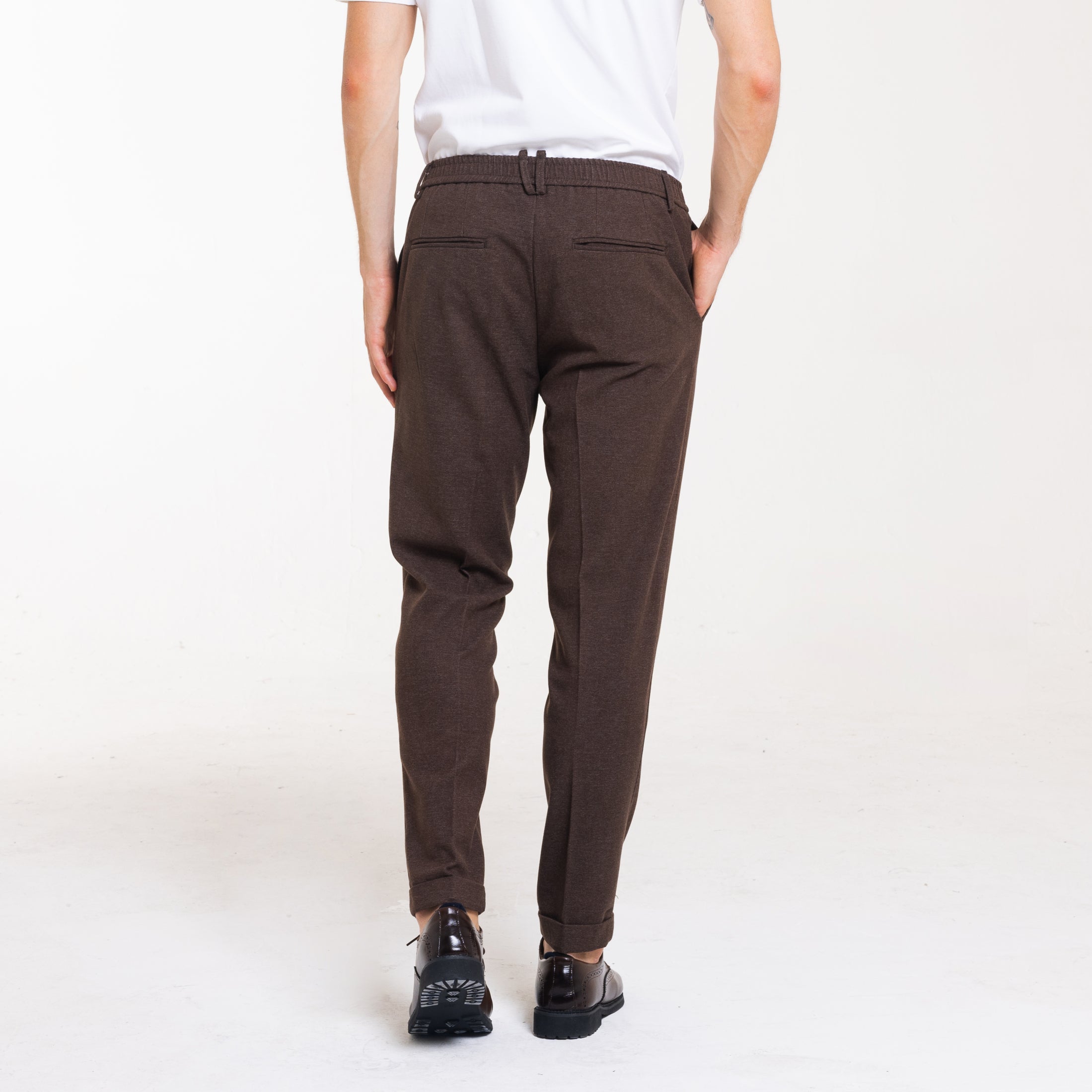 PANT MEZZO ELASTICO MISTO LANA-11665|Colore:Moro