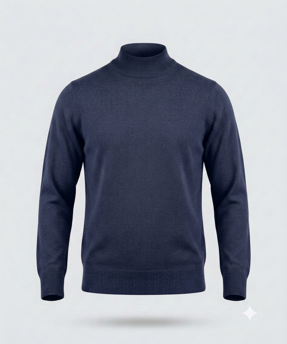 PULL. MEZZO COLLO DOPPIO FILO-11619|Colore:Blu