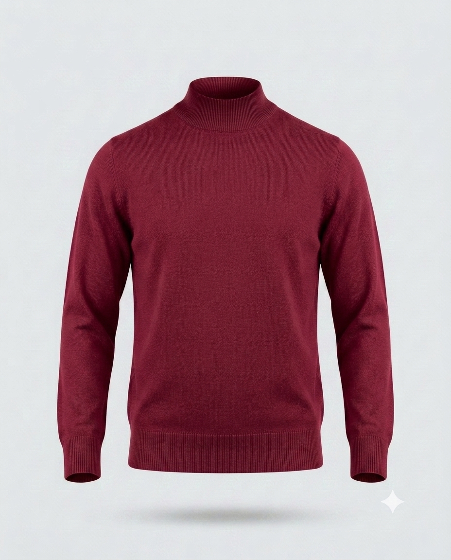 PULL. MEZZO COLLO DOPPIO FILO-11619|Colore:Bordeaux