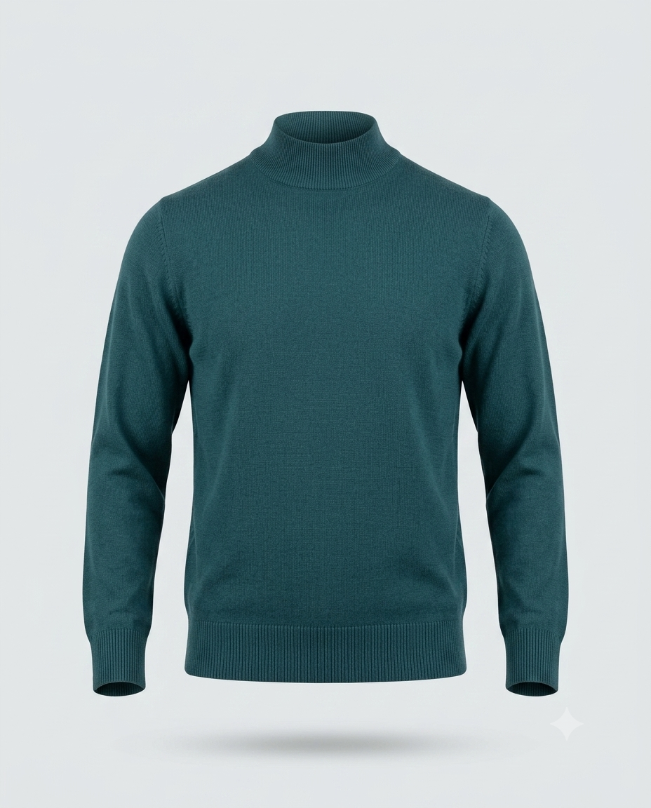 PULL. MEZZO COLLO DOPPIO FILO-11619|Colore:Verde
