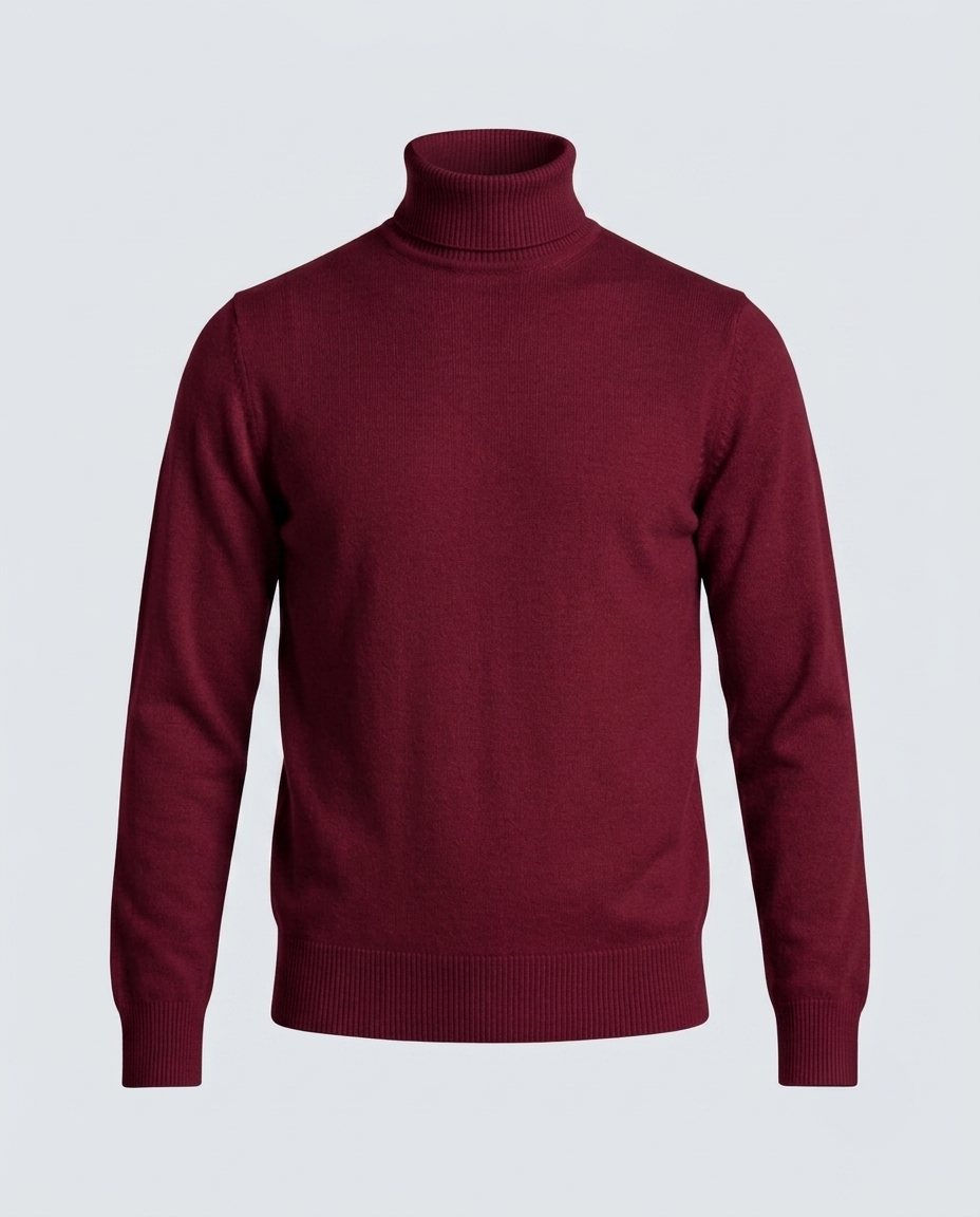 PULL. COLLO ALTO DOPPIO FILO-11620|Colore:Bordeaux