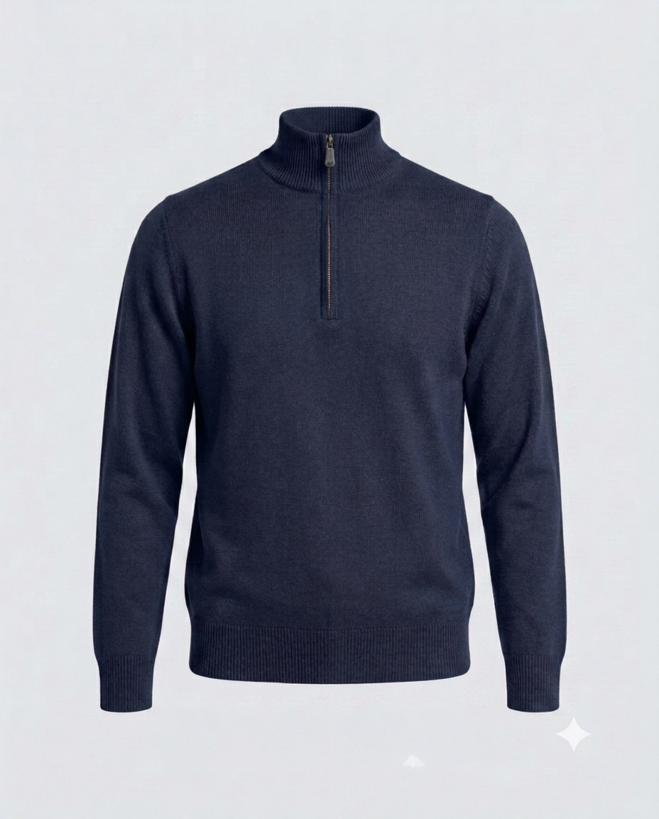 MEZZA ZIP DOPPIO FILO-11621|Colore:Blu