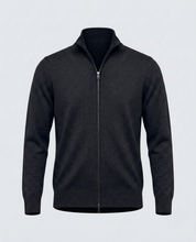 CARDIGAN FULL ZIP DOPPIO FILO-11622|Colore:Nero