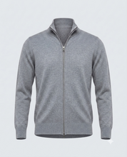 CARDIGAN FULL ZIP DOPPIO FILO-11622|Colore:Grigio