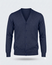 CARDIGAN DOPPIO FILO CON BOTTONI-11623|Colore:Blu
