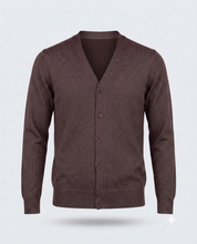 CARDIGAN DOPPIO FILO CON BOTTONI-11623|Colore:Moro