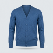 CARDIGAN DOPPIO FILO CON BOTTONI-11623|Colore:Denim