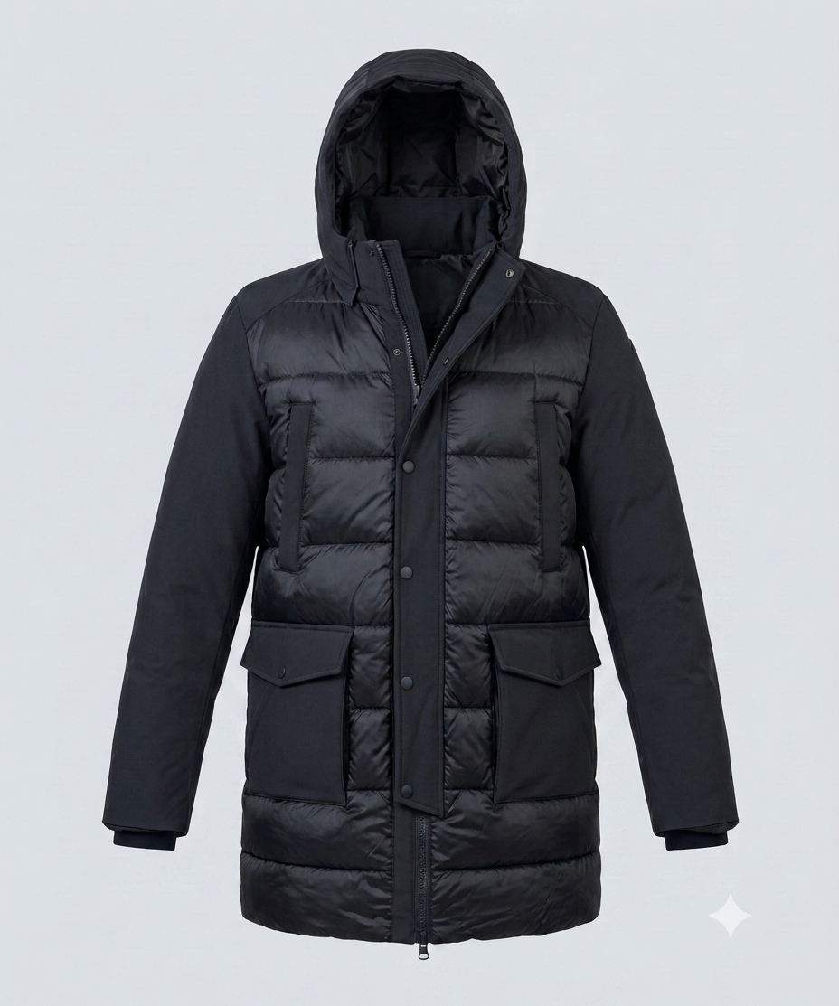 PARKA NEW ACCOPPIATO-11646|Colore:Nero