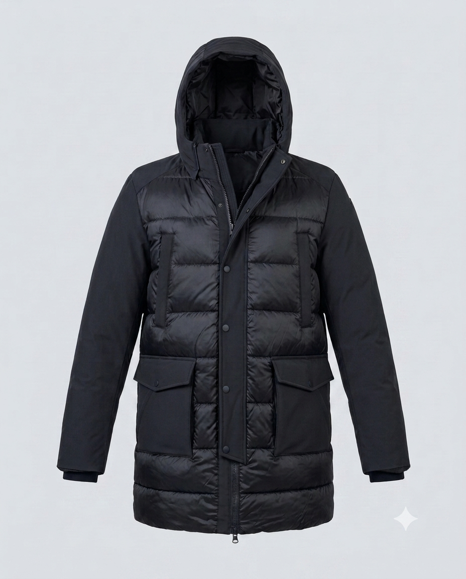 PARKA NEW ACCOPPIATO-11646|Colore:Nero