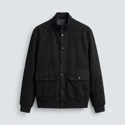 BOMBER EFFETTO CAMOSCIO-11650 |Colore:Nero