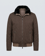 BOMBER ZIP IN PANNO-11655|Colore:Moro