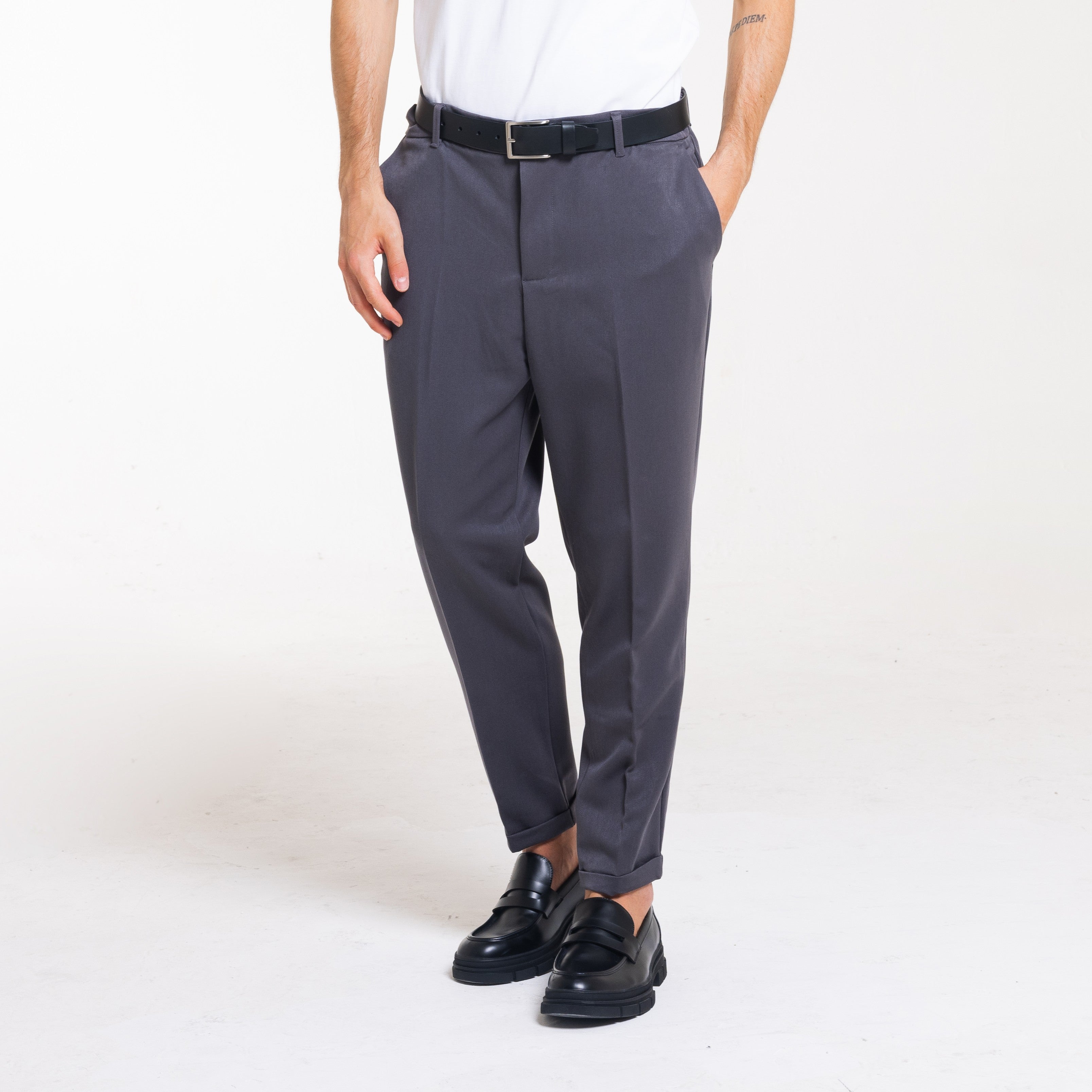 PANT MEZZO ELASTICO TAILLORED-11669|Colore:Grigio