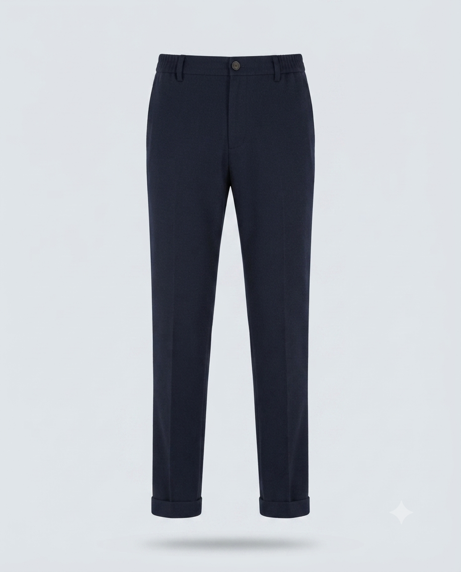 PANT MEZZO ELASTICO MISTO LANA-11665|Colore:Blu