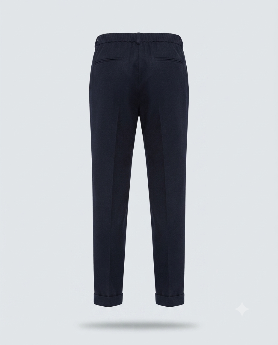 PANT MEZZO ELASTICO MISTO LANA-11665|Colore:Blu