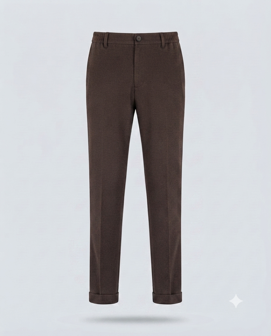 PANT MEZZO ELASTICO MISTO LANA-11665|Colore:Moro