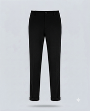 PANT MEZZO ELASTICO MISTO LANA-11665|Colore:Nero