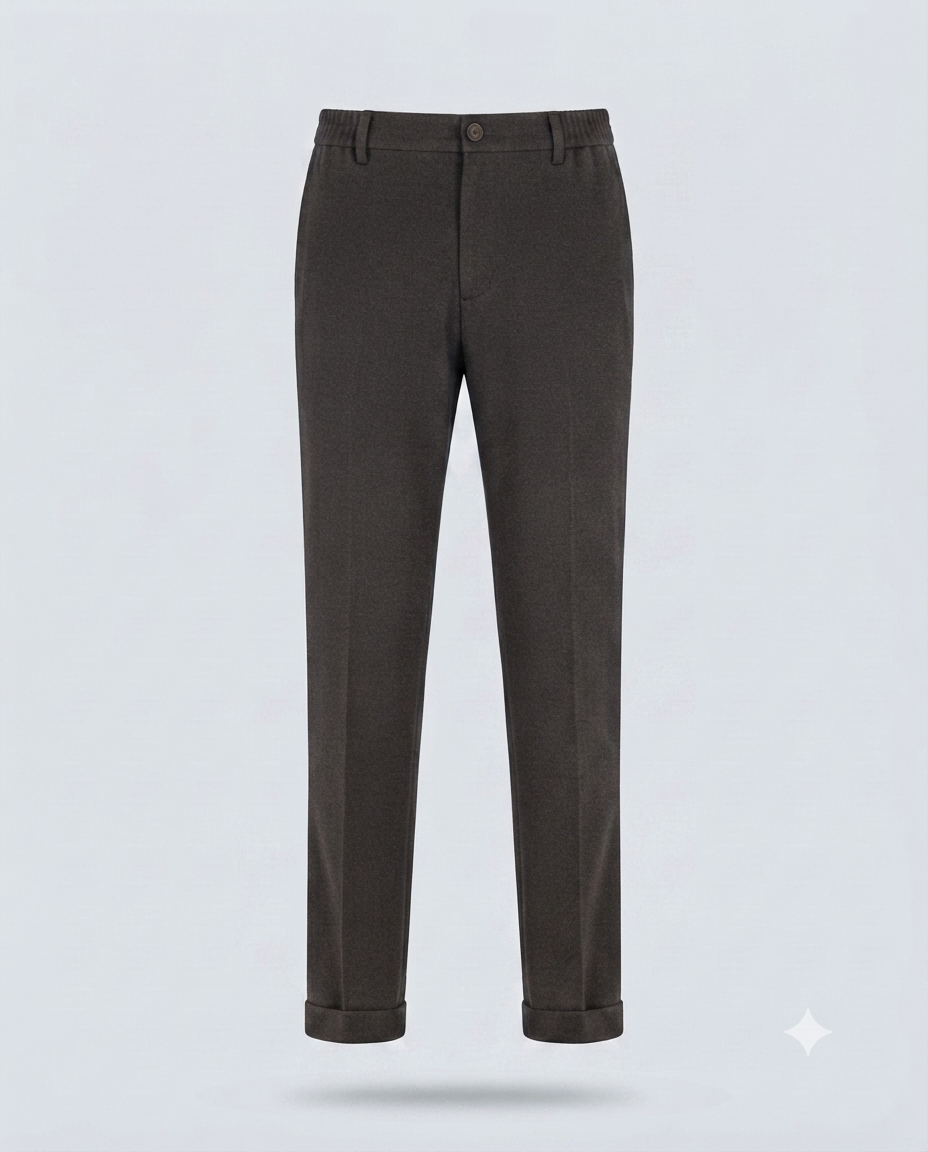 PANT MEZZO ELASTICO MISTO LANA-11665|Colore:Verde