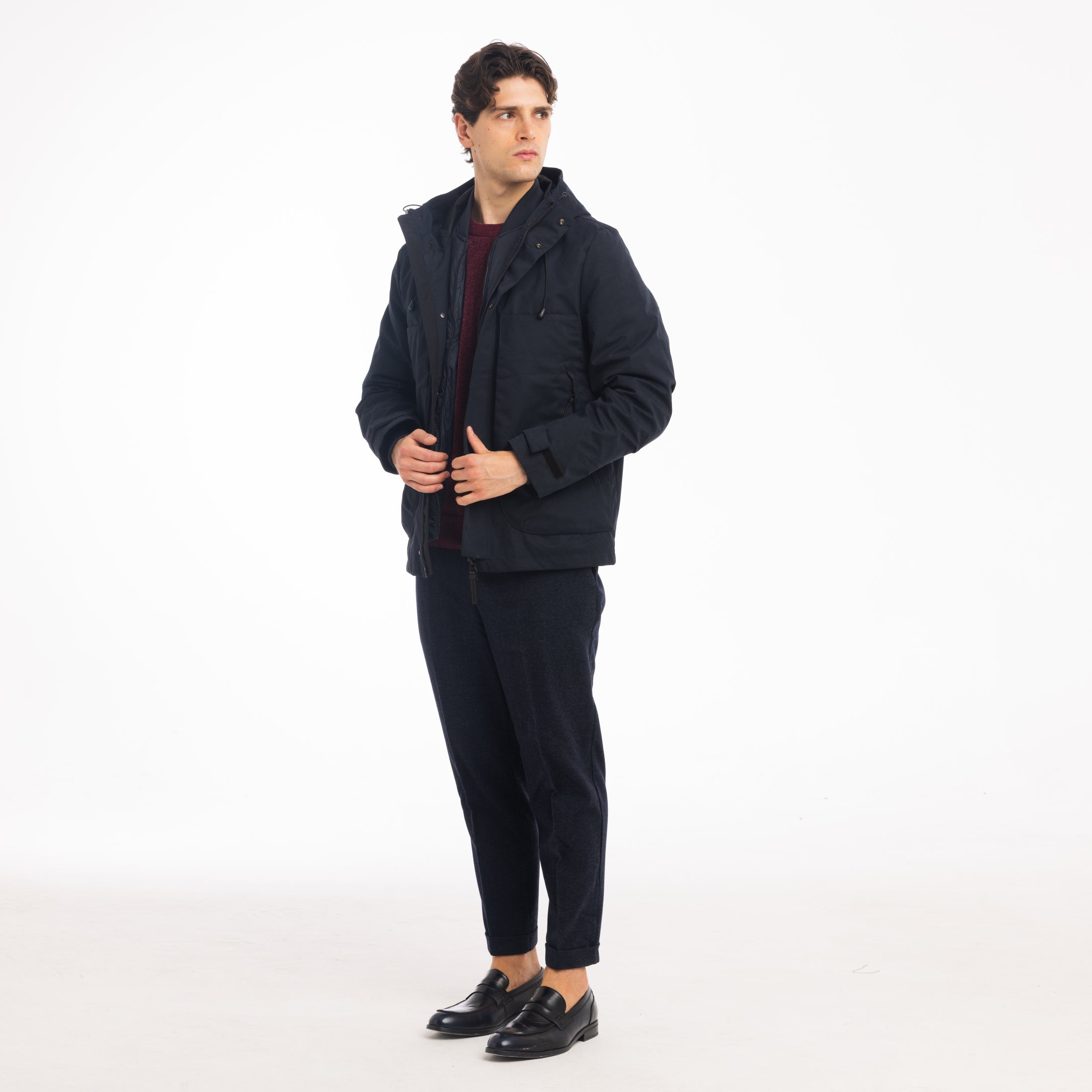 DOUBLE JKT CON PIUMINO STACCABILE-11649|Colore:Blu