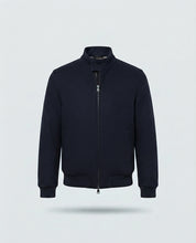 BOMBER PANNO BRCD MISTO LANA-11652|Colore:Blu