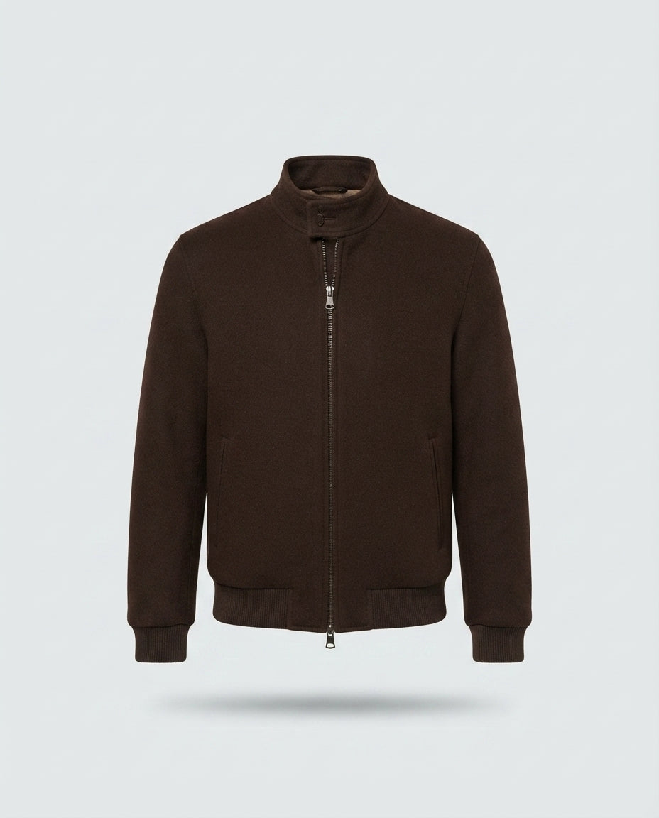 BOMBER PANNO BRCD MISTO LANA-11652|Colore:Moro