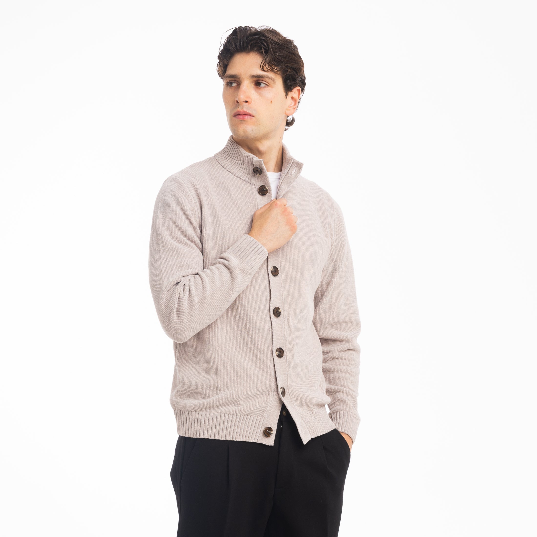 CARDIGAN BOTTONI CINIGLIA-11617|Colore:Grigio