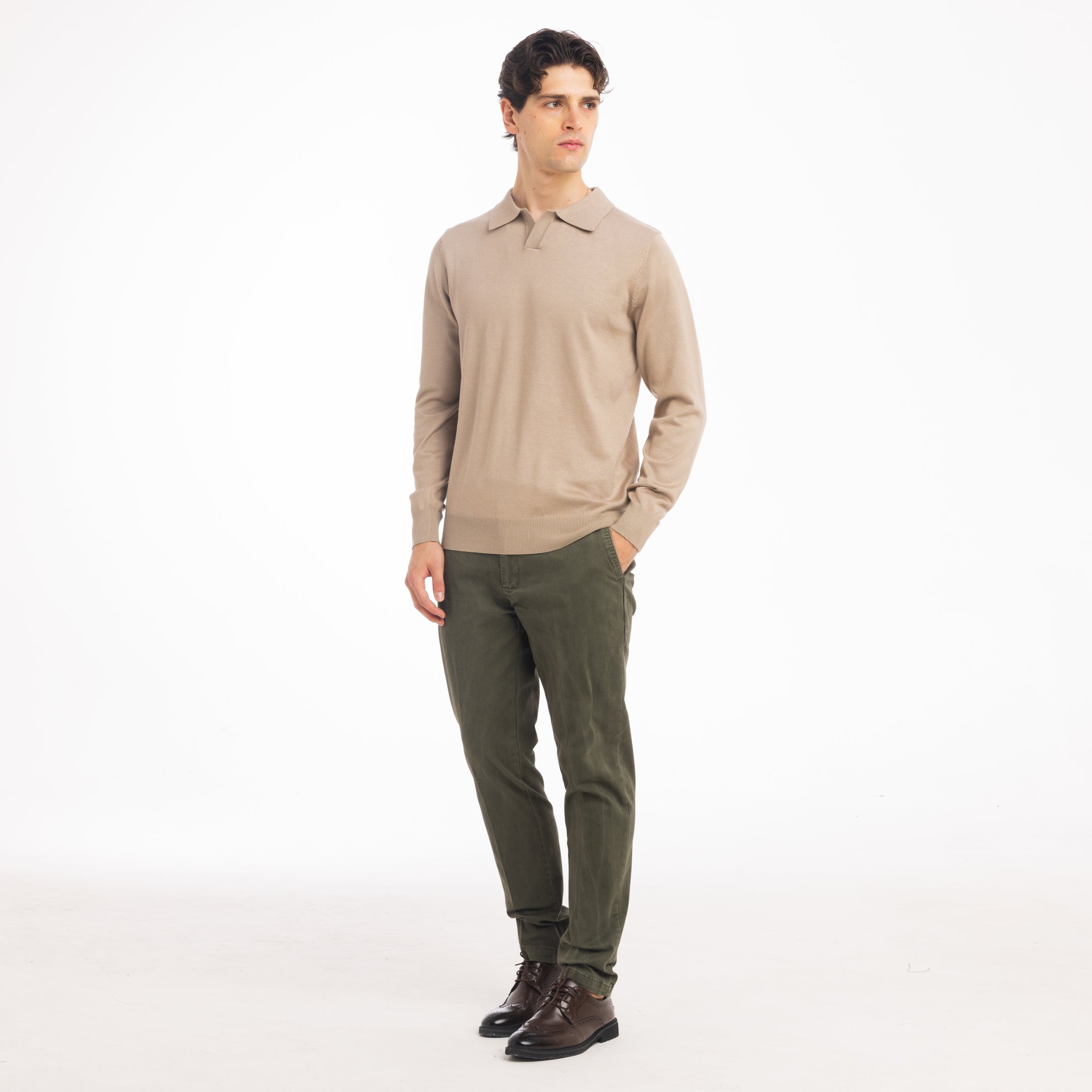 POLO DERBY VISCOSA DOPPIO FILO-11626|Colore:Tortora