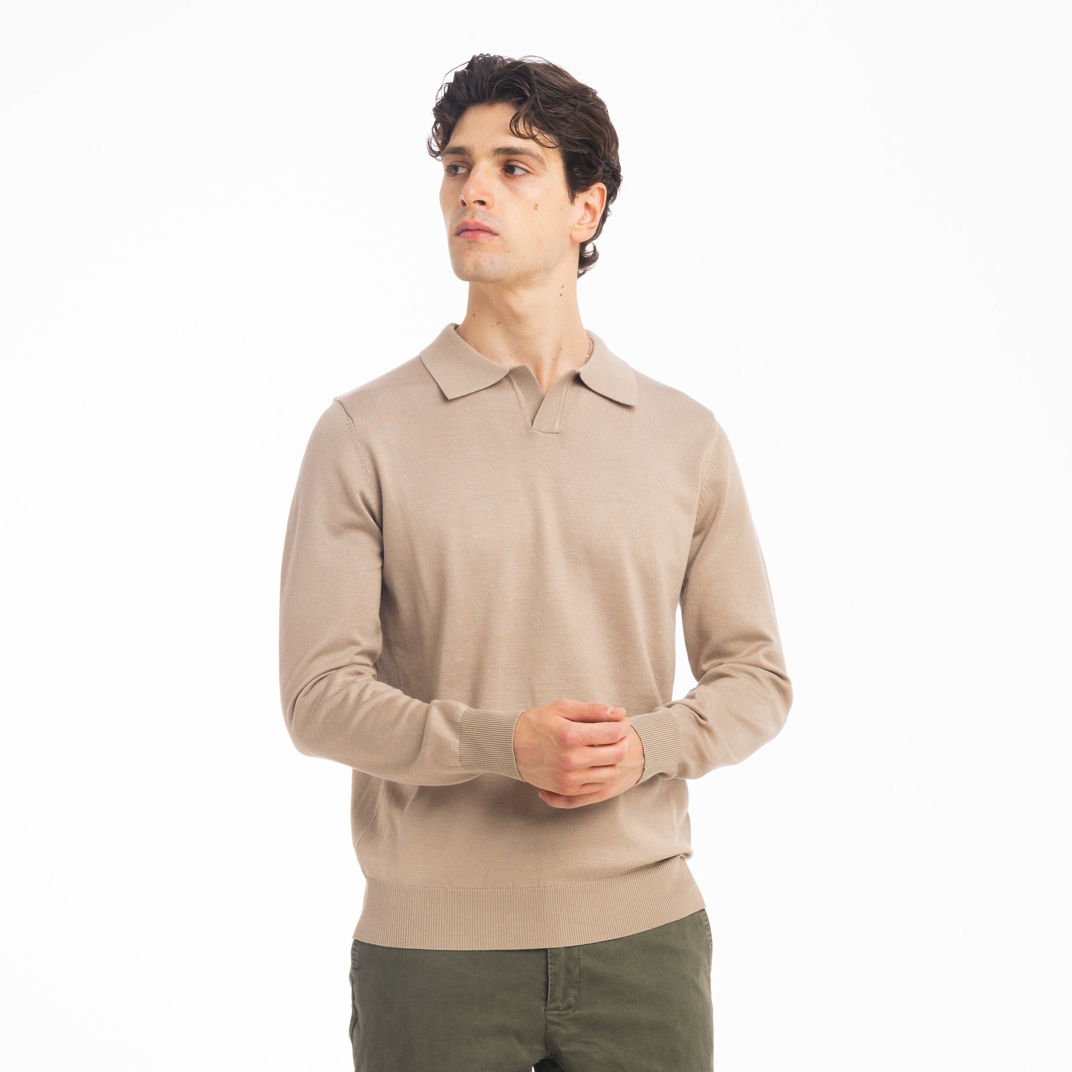 POLO DERBY VISCOSA DOPPIO FILO-11626|Colore:Tortora
