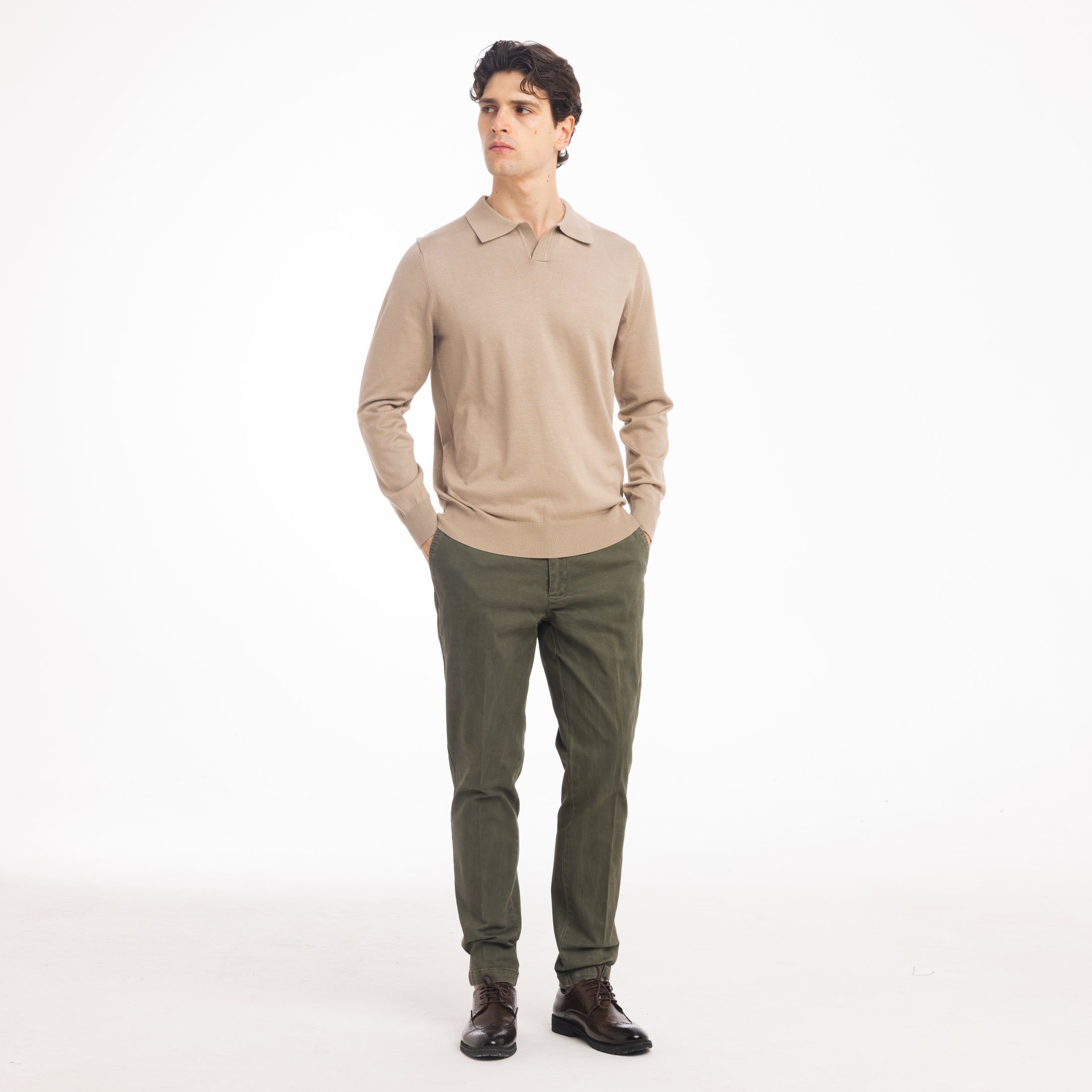 POLO DERBY VISCOSA DOPPIO FILO-11626|Colore:Tortora