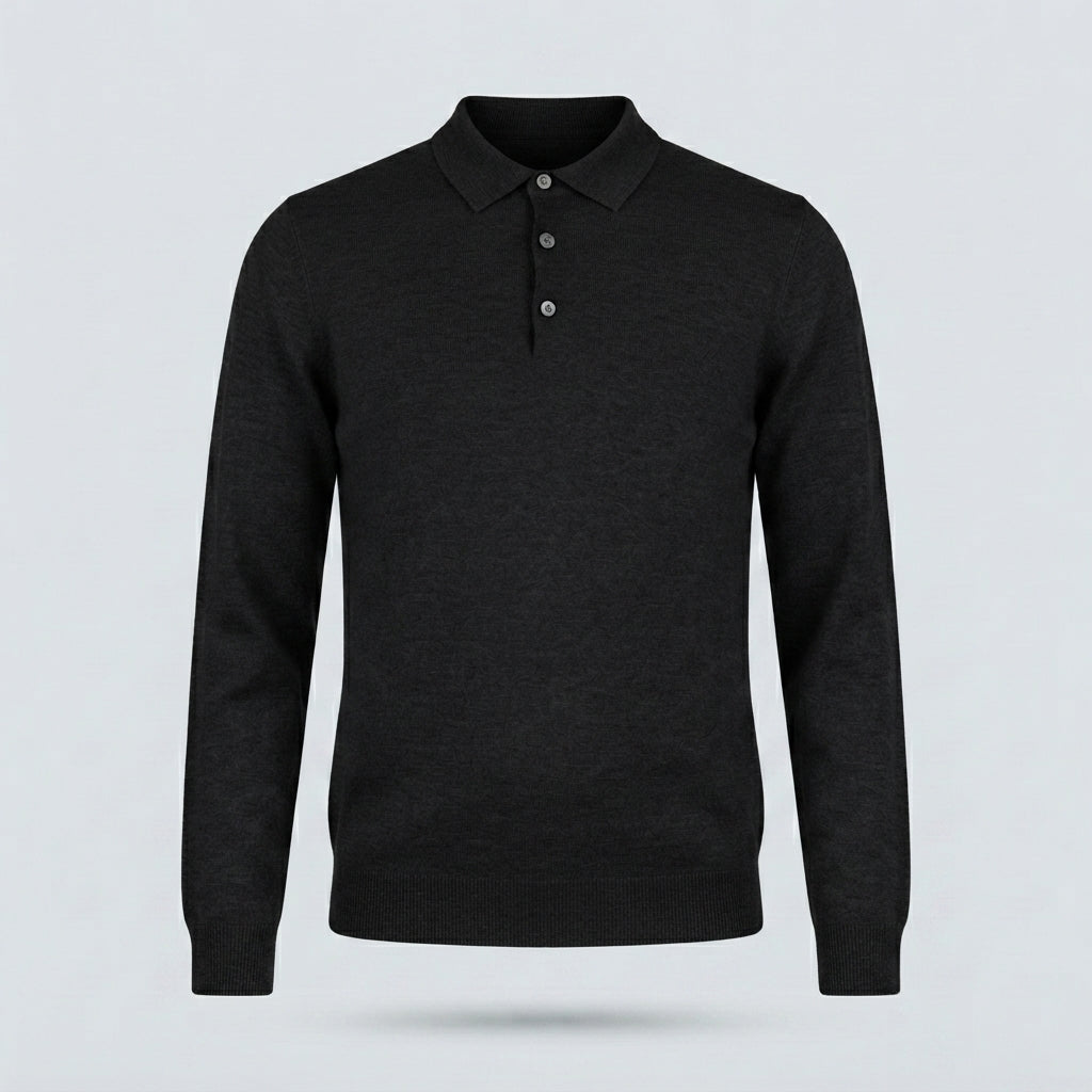 POLO VISCOSA DOPPIO FILO-11627|Colore:Nero