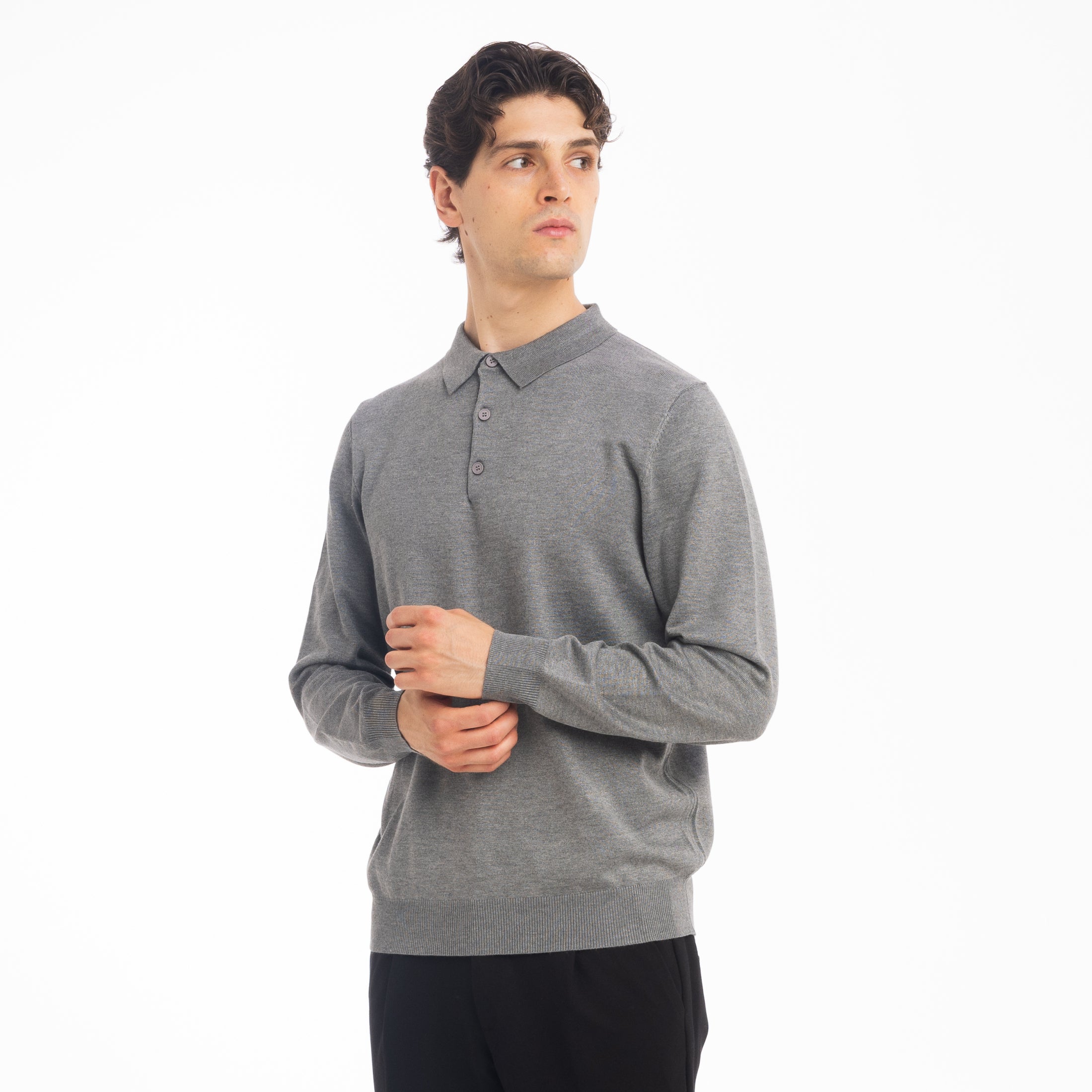 POLO VISCOSA DOPPIO FILO-11627|Colore:Grigio