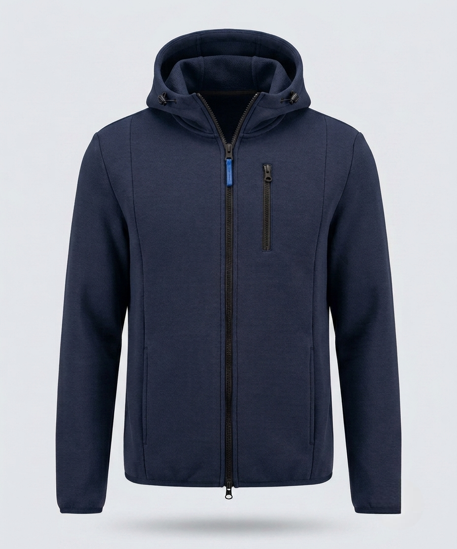 FELPA ZIP CAPPUCCIO SCUBA-11639|Colore:Blu