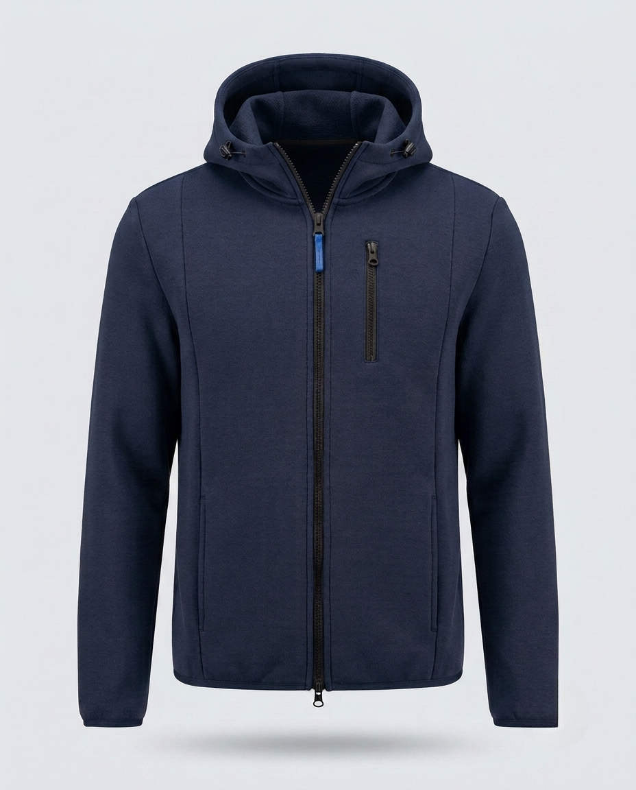 FELPA ZIP CAPPUCCIO SCUBA-11639|Colore:Blu